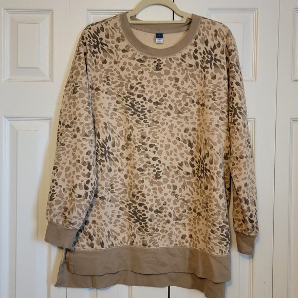 Tunic length, Animal print Sweatshirt, size L (01) - Picture 1 of 4